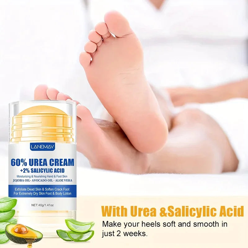 Foot Cream for Softening and Exfoliating Dry, Cracked Hands and Feet