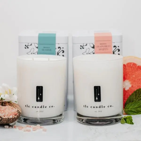 "On Vacation" Seaside and Grapefruit Mojito Luxury 2-Wick Soy Candle Gift Set